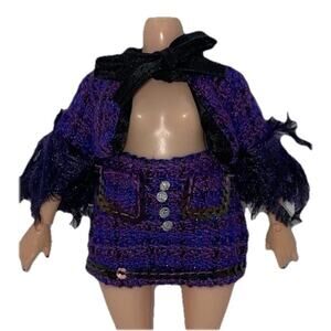 Rainbow High Shadow Twins Veronica Storm Doll Outfit Crop Coat Jacket Mini Skirt